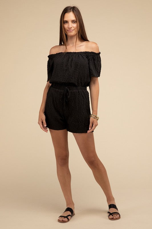 LOUISA Off Shoulder Top & Shorts Pants Set