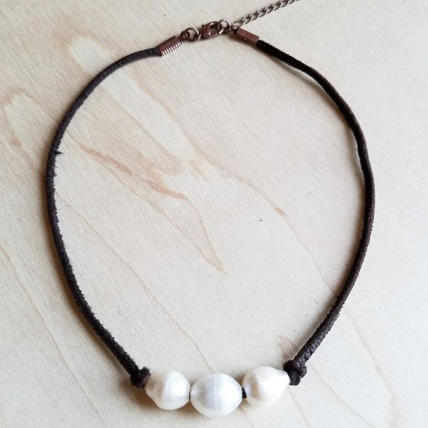 Triple Freshwater Pearl Choker Necklace