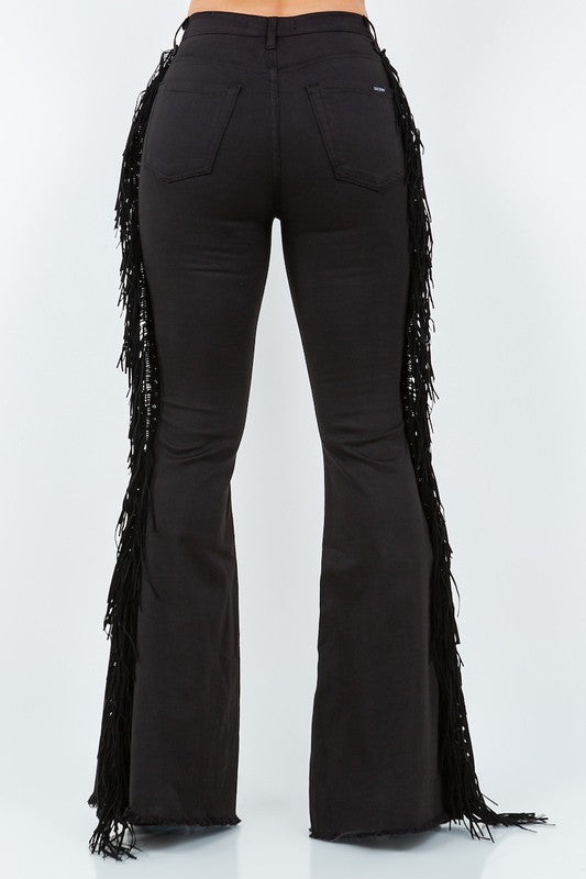 TEXAS SUN Fringe Bell Bottom Jeans