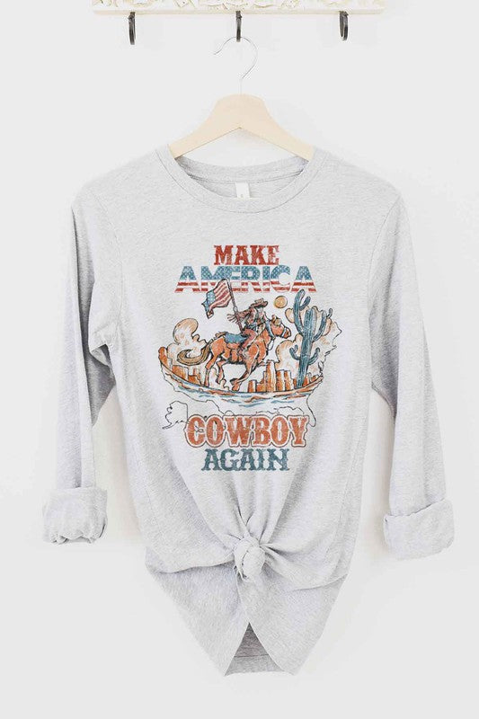 MAKE AMERICA COWBOY AGAIN LONG SLEEVE TEE