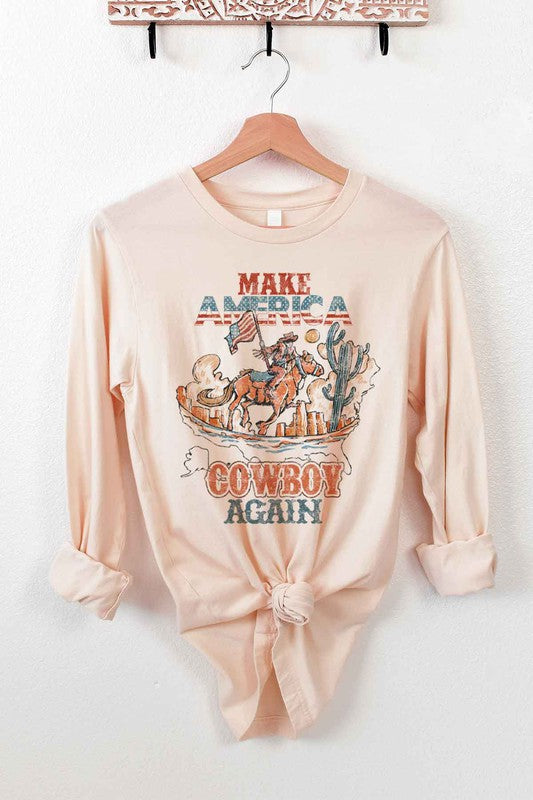 MAKE AMERICA COWBOY AGAIN LONG SLEEVE TEE