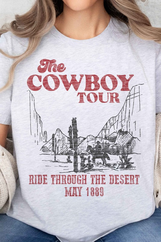 COWBOY TOUR  OVERSIZED GRAPHIC TEE