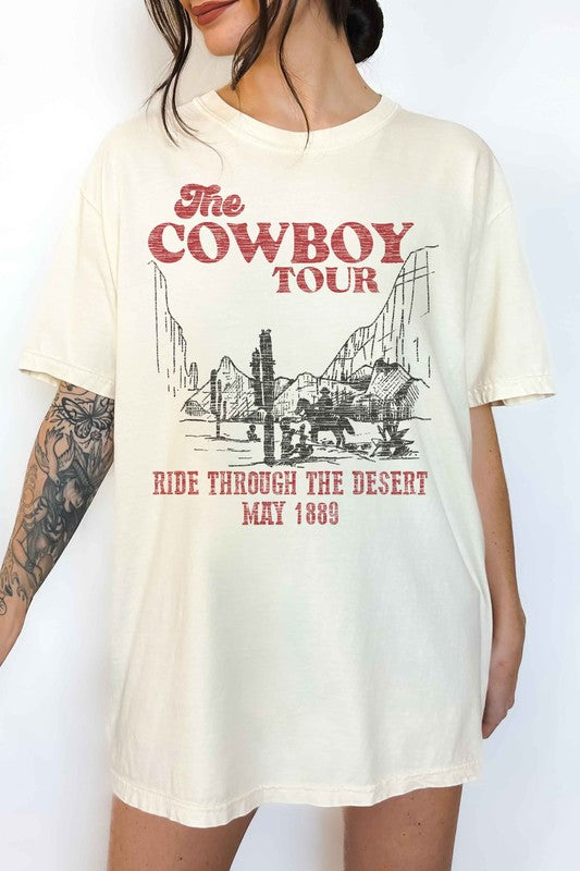 COWBOY TOUR  OVERSIZED GRAPHIC TEE