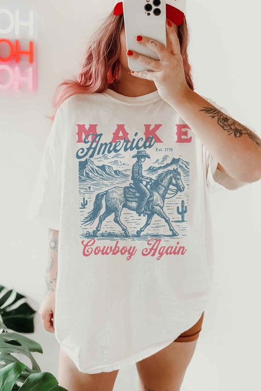 AMERICA COWBOY AGAIN OVERSIZED TEE