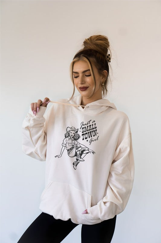 Small Town Girl Cowgirl Graphic Hoodie Sweatshirt