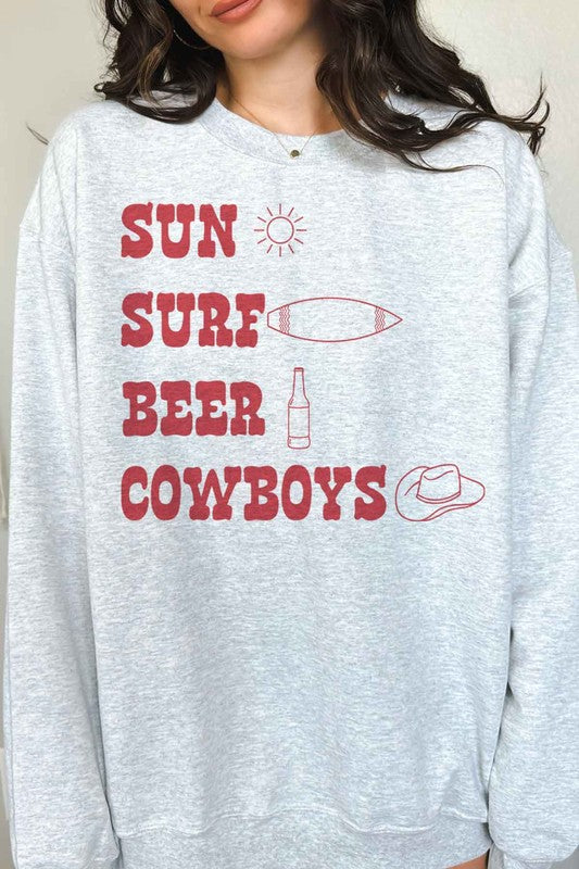 SUN SURF BEER COWBOYS GRAPHIC SWEATSHIRT