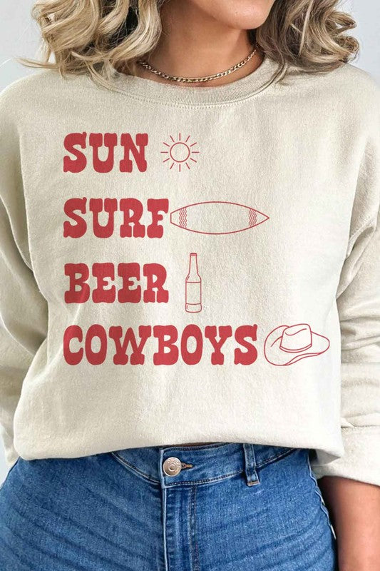 SUN SURF BEER COWBOYS GRAPHIC SWEATSHIRT