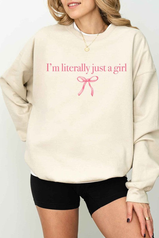 LITERALLY JUST A GIRL Oversized Sweatshirt