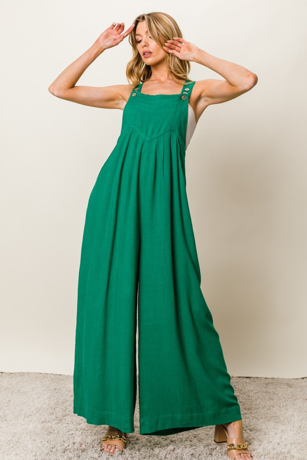 CAMILA Wide-Leg Jumpsuit, Green