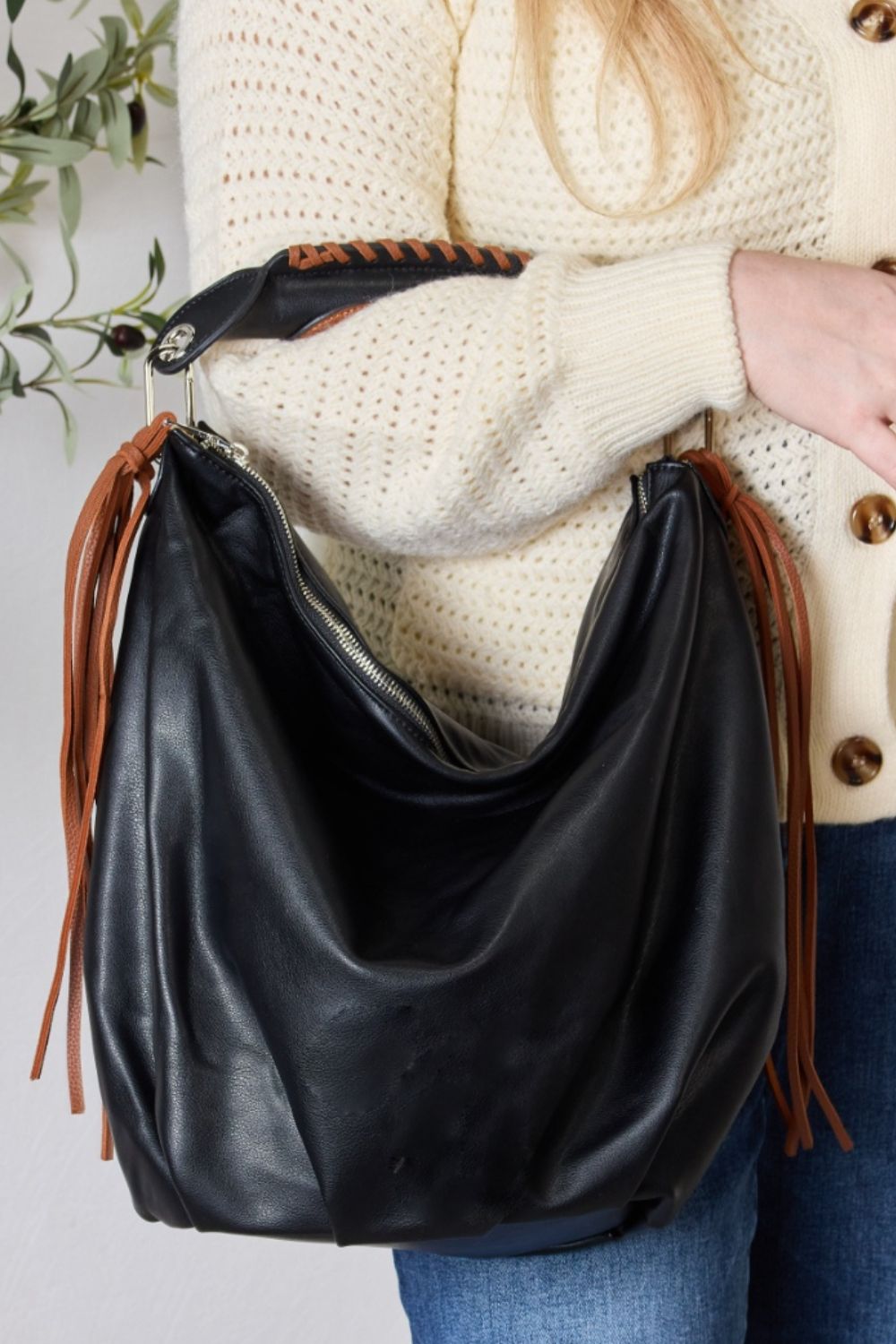 HAYDEN Leather Hobo Bag