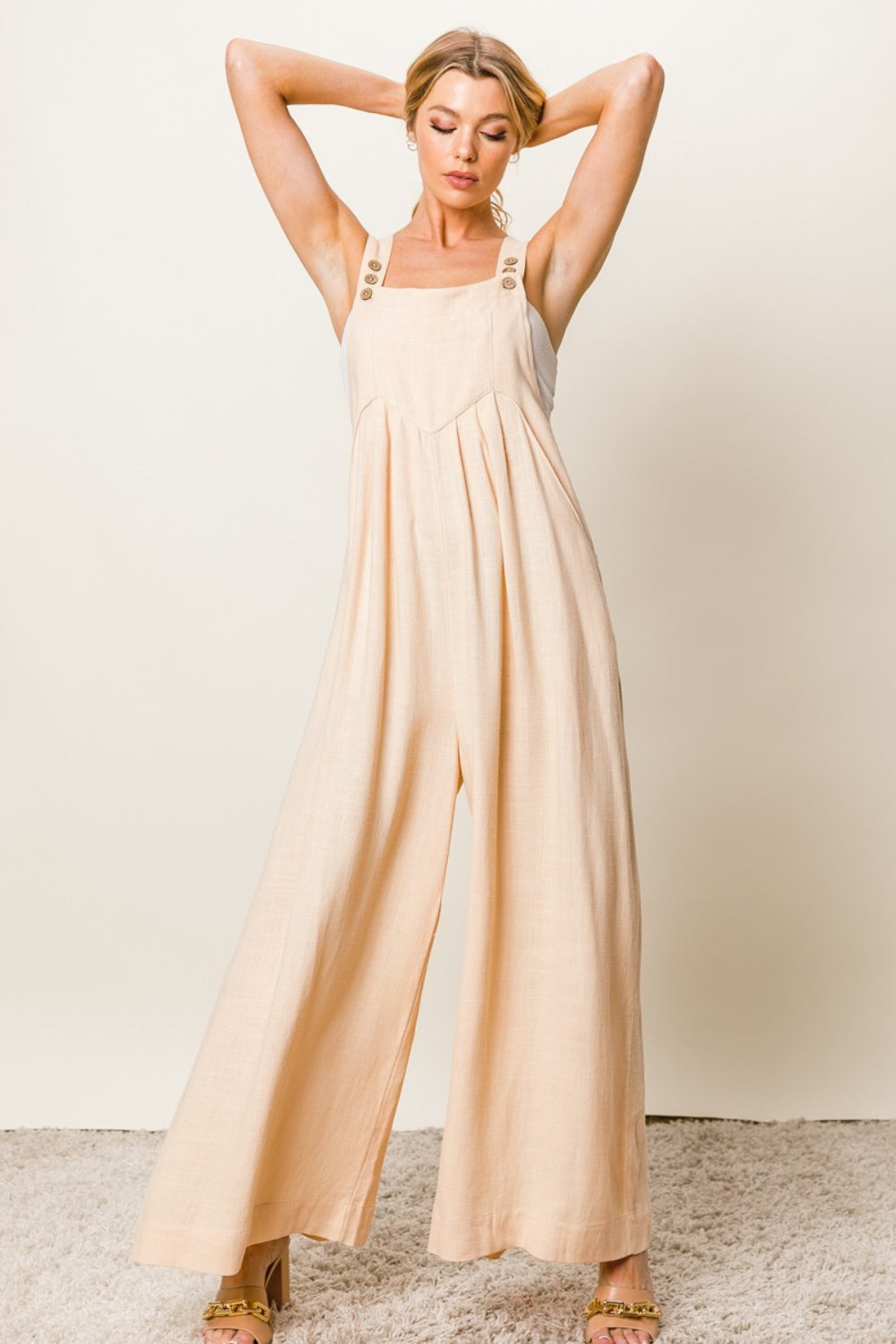 ELLIE Wide-Leg Jumpsuit, Cream