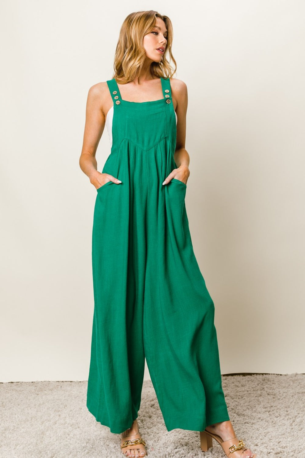 CAMILA Wide-Leg Jumpsuit, Green