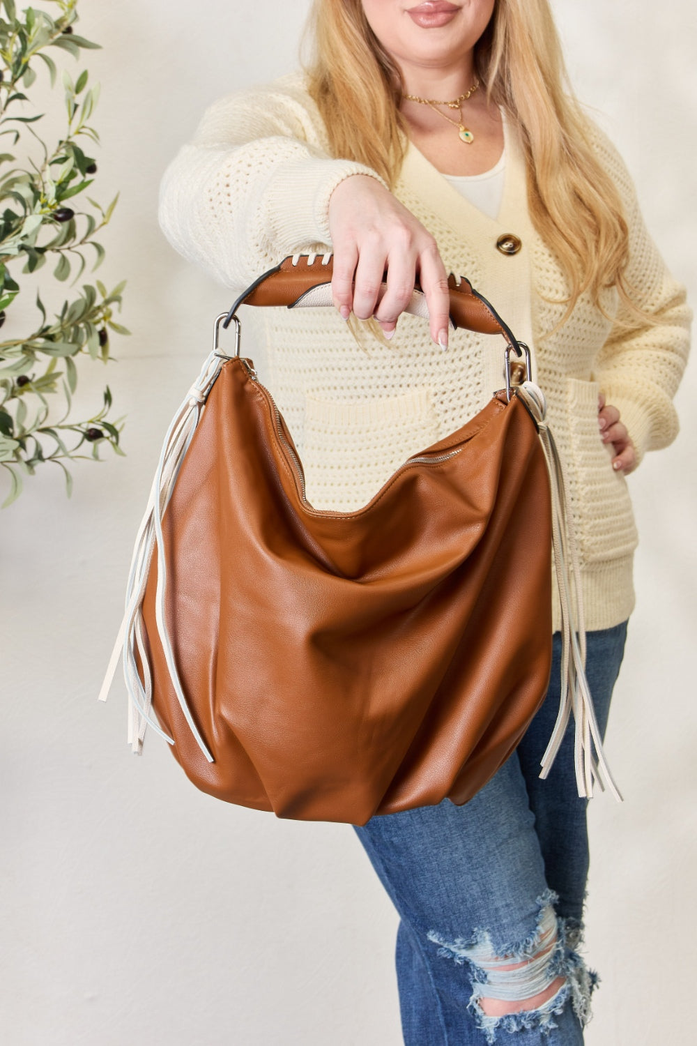 HAYDEN Leather Hobo Bag