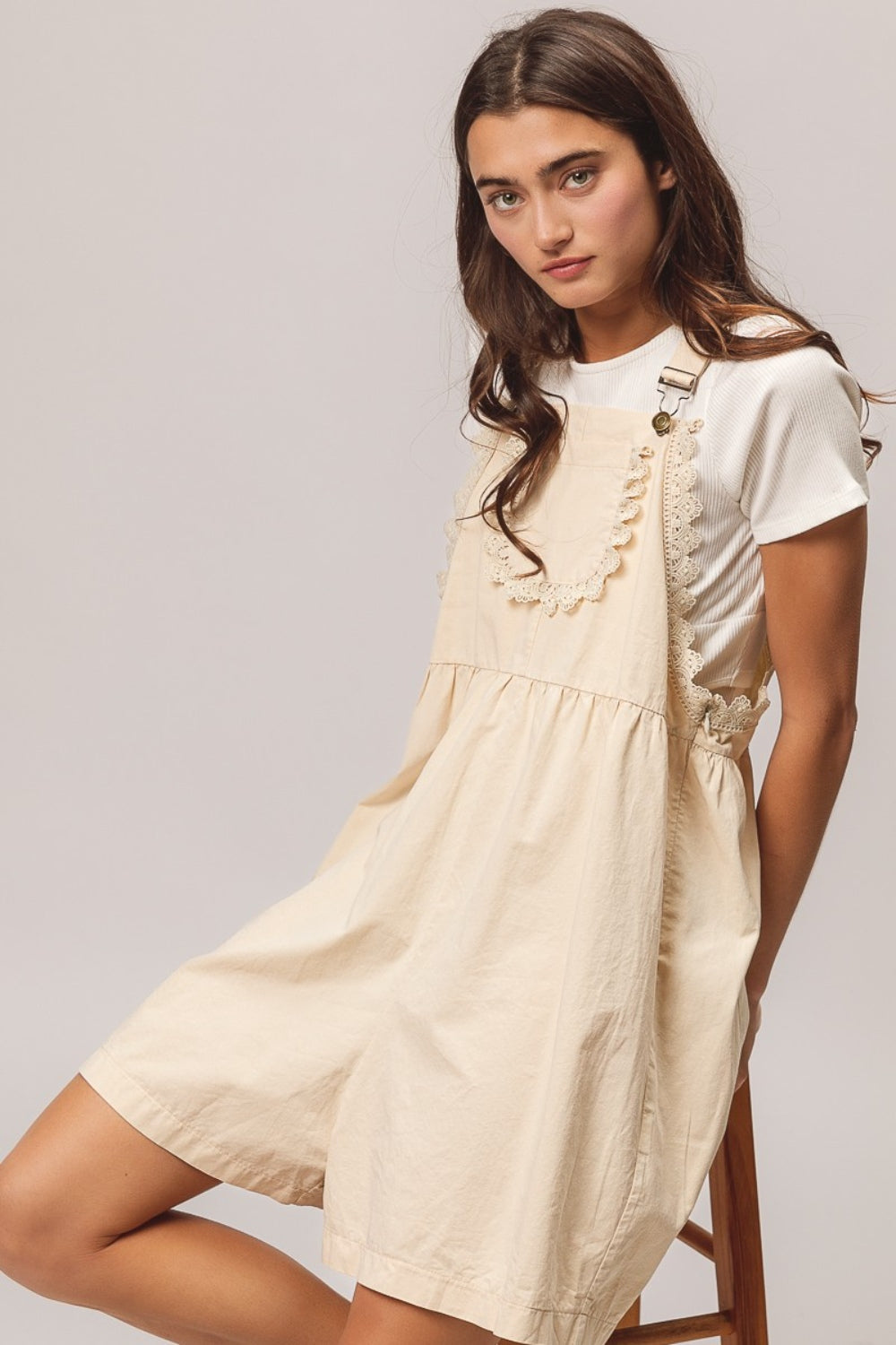 LILY Shorts Romper, Cream