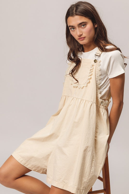 LILY Shorts Romper, Cream