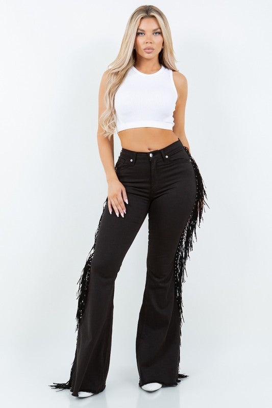 TEXAS SUN Fringe Bell Bottom Jeans