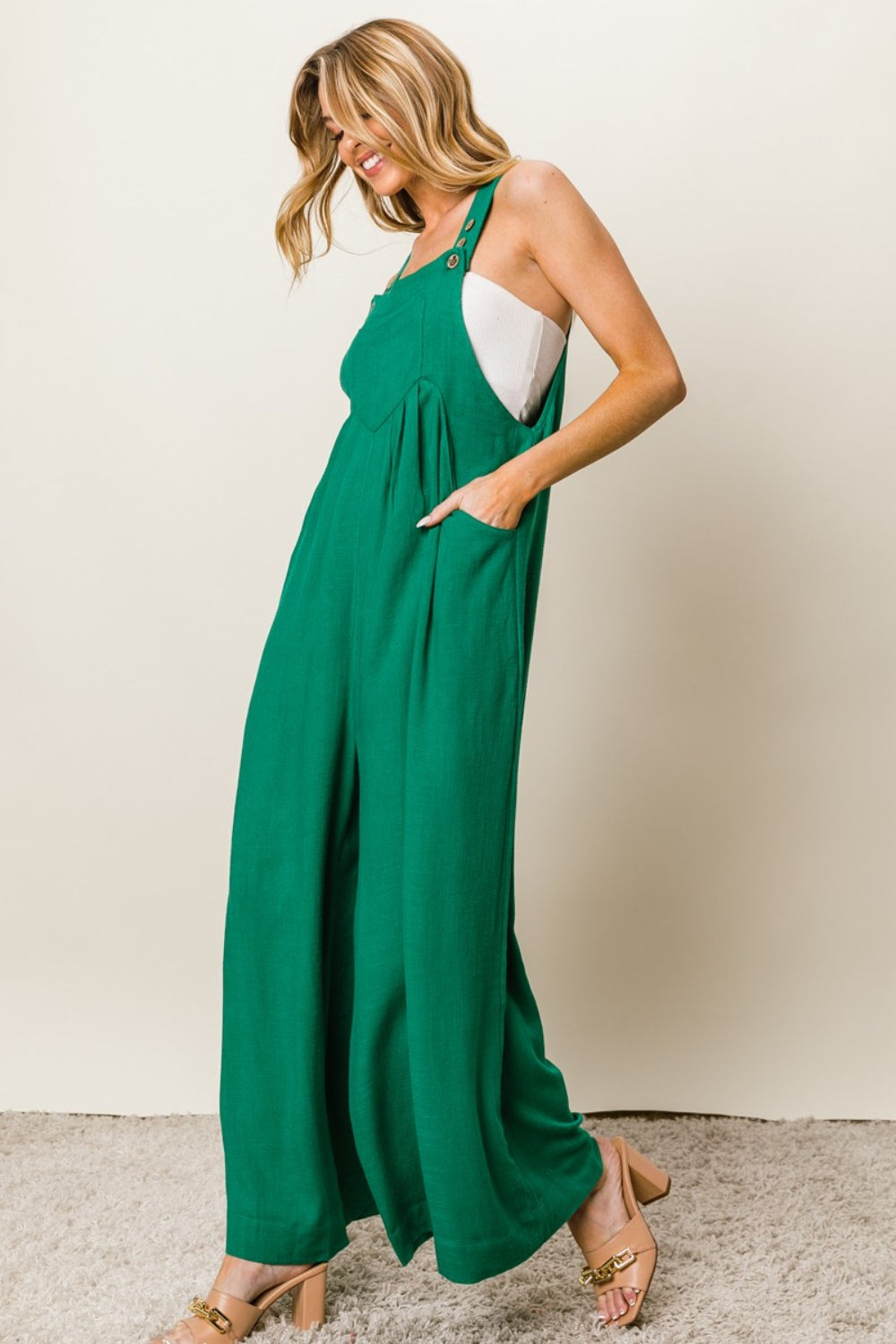 CAMILA Wide-Leg Jumpsuit, Green