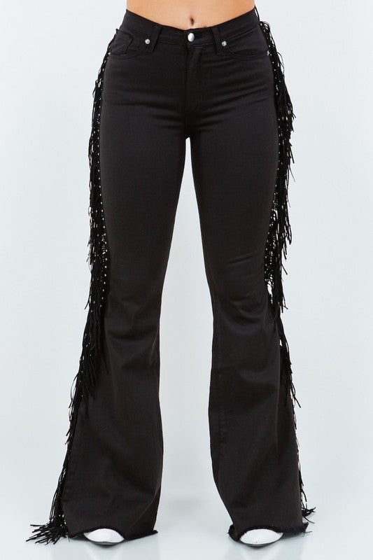 TEXAS SUN Fringe Bell Bottom Jeans