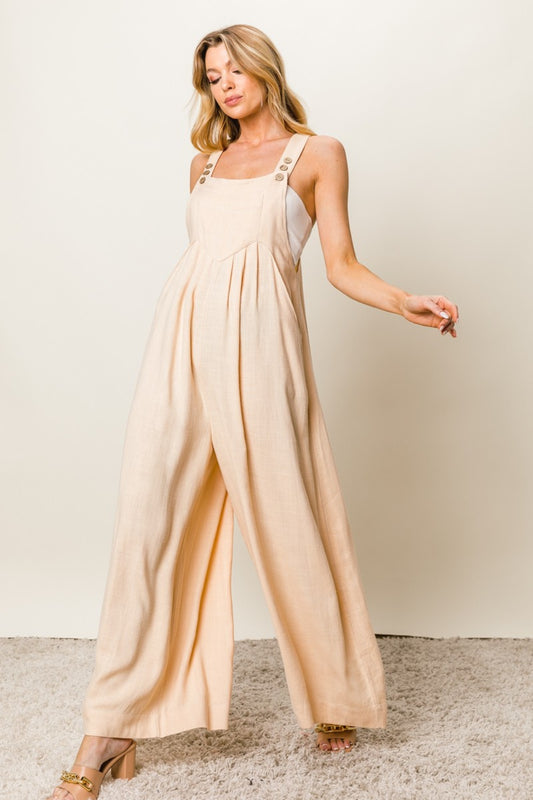 ELLIE Wide-Leg Jumpsuit, Cream