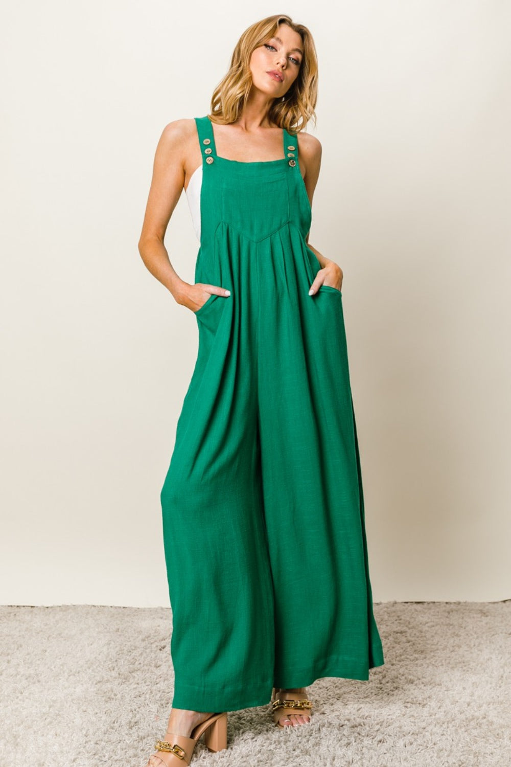 CAMILA Wide-Leg Jumpsuit, Green